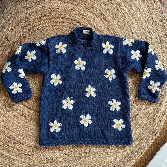 *SOLD* Pachamama Wool Daisy Mockneck Sweater - Picture 1 of 5